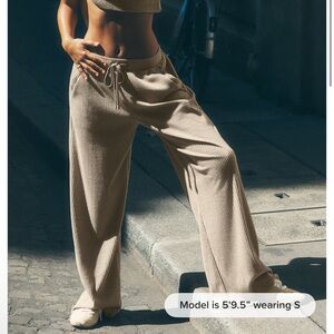 ALO Muse Wide Leg Pant - Gravel Heather size small NWT GRAVEL TAN